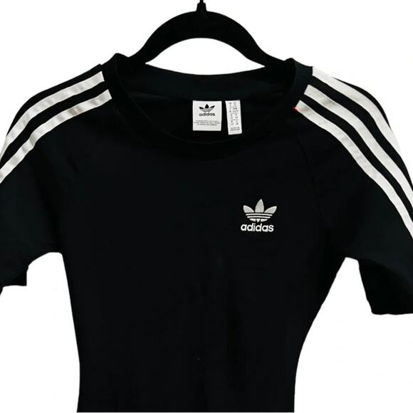 WOMENS ADIDAS 3-STRIPES FITTED T-SHIRT DRESS SIZE XS NWOT - Picture 4 of 8